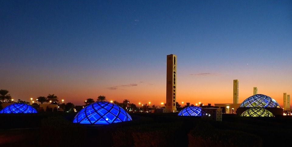 Abu Dhabi at night.