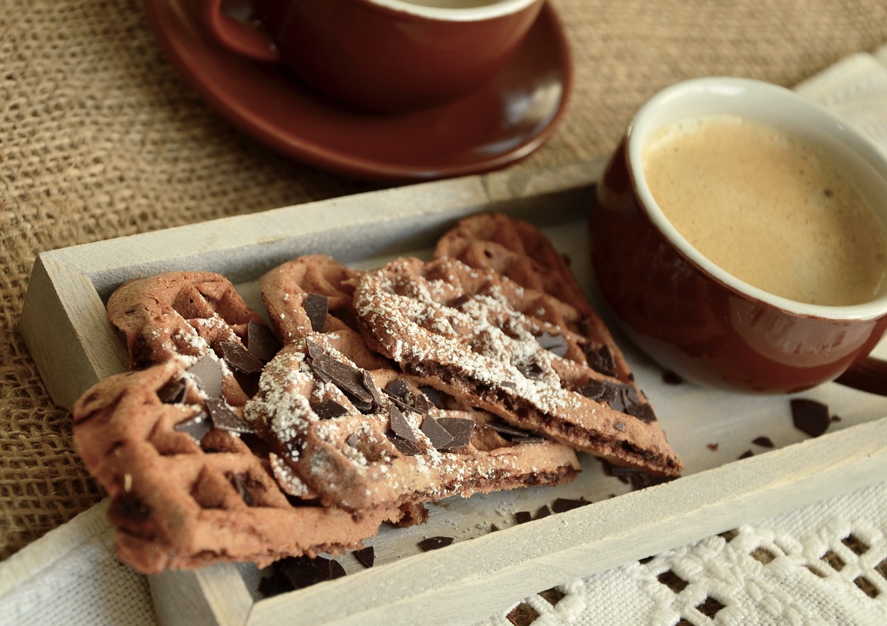 Coffee and waffles