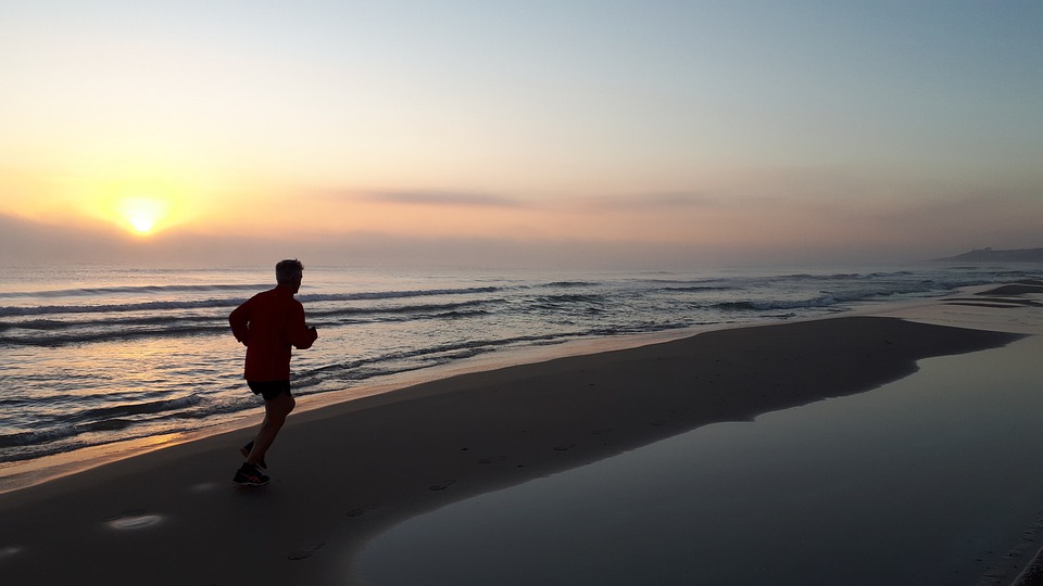 Running by the beach