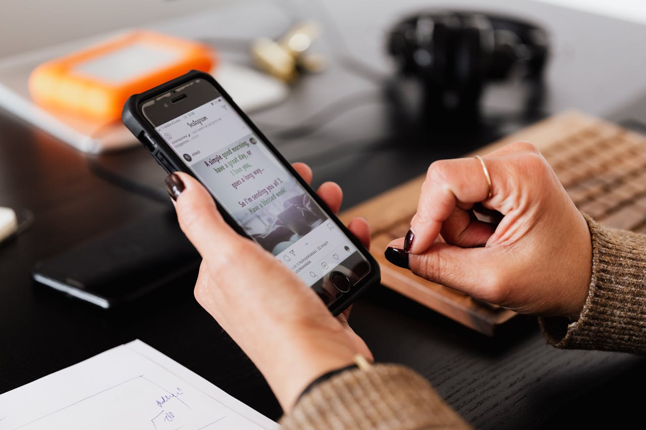 woman using a smartphone